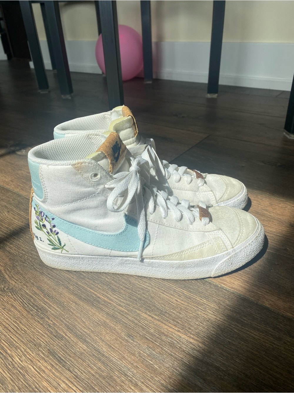 Nike Blazer Mid 77 SE Indigo Womens 6.5 White Blue Floral Cork DC9265-100